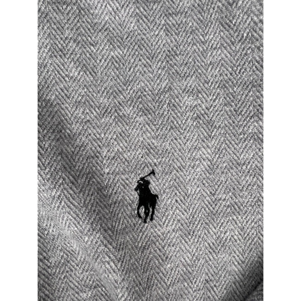 Polo Ralph Lauren Mens Grey Herringbone Quarter Zip Pullover Sweater XL - Picture 4 of 7